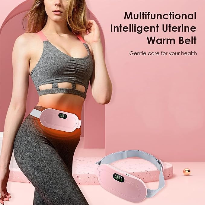 Cramp Relief Belt -Portable Menstrual Heating Pad, Heated Belly Belt For Menstrual Cramp Relief With 3 Heat Levels And 4 Modes, Electric Belt Massage For Women And Girls -