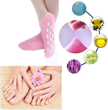 Short Moisturizing Socks WalTok Cotton Spa Gel Moisture Socks Gel Inner Lining Infused with Essential Oils Best for Repairing Softeing Dry Cracked Feet Skins